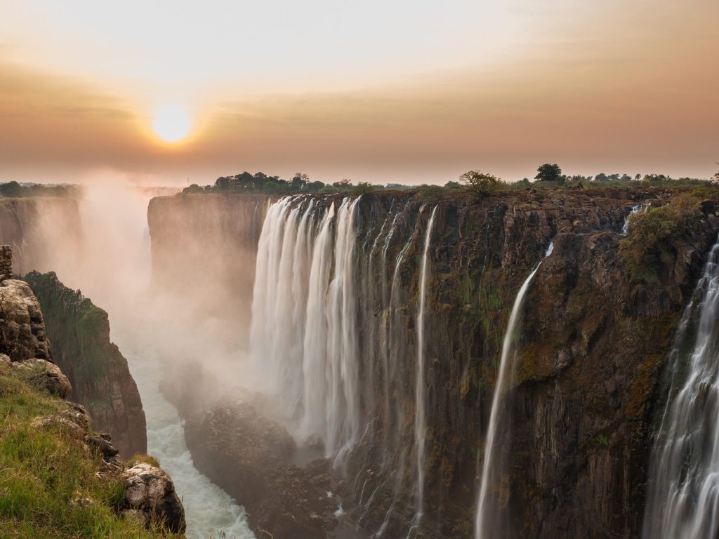 Victoria Falls sunset, View from Zambia
